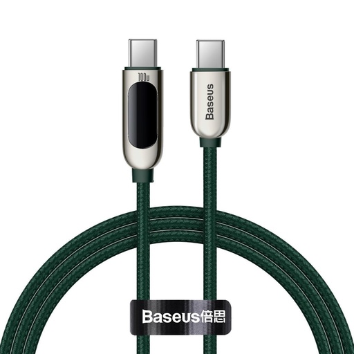 [027168] Baseus zaslonski kabel USB-C na USB-C 100W 1m (zeleni)