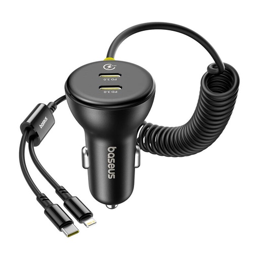 [073154] 60W Baseus USB-C punjač automobila + Lightning kabel (crni)