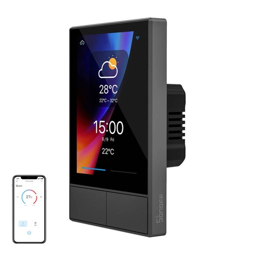 [072599] Pametna WiFi upravljačka ploča Sonoff Nspanel (crna, 120 mm)