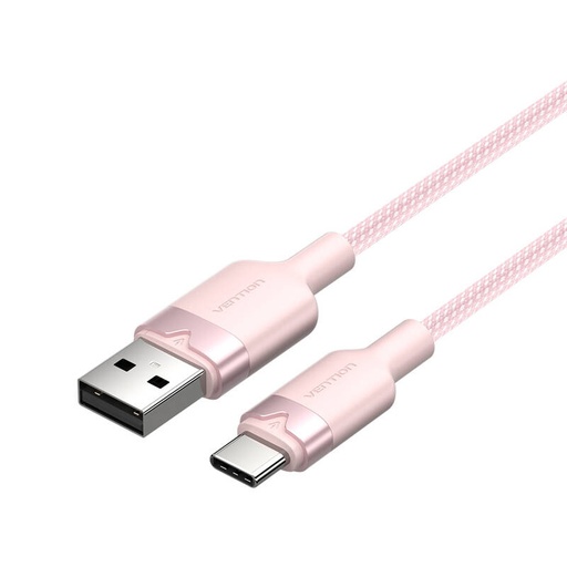 [074159] USB 2.0 A do USB-C 3A VENTION CTNPF 1M kabel (ružičasto)