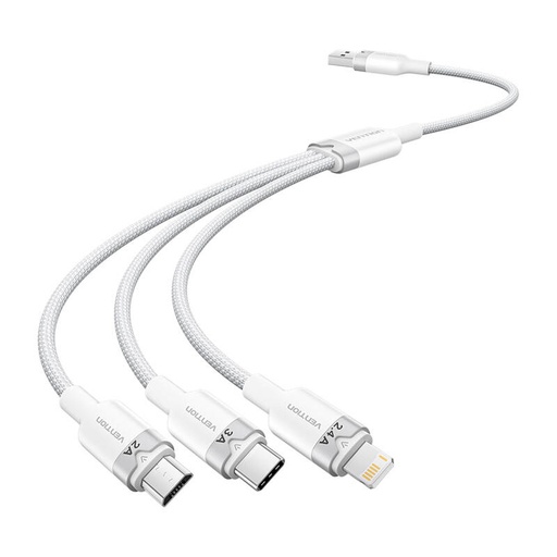[074171] USB 2.0 A do 3in1 3A kabelska opcija CTPWG 1,5m (bijela)