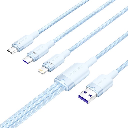 [074181] USB 2,0 A do 3-u-1 6A kabelska opcija Ctrlg 1,5m (plava)