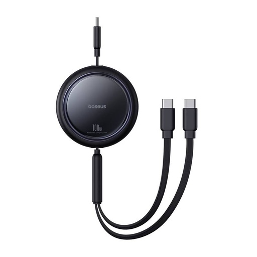 [074017] USB-C 2IN1 Svijetlo ogledalo kabela, C+C / 100W / 1M (crno)