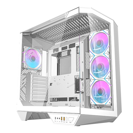 [074057] Darkflash DY470 računalna futrola (bijela) + 4 ventilatora + GPU nosač