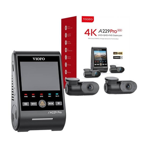 [074764] Viofo A229 Pro 3Ch 4K + 2K + 1080P WiFi, GPS