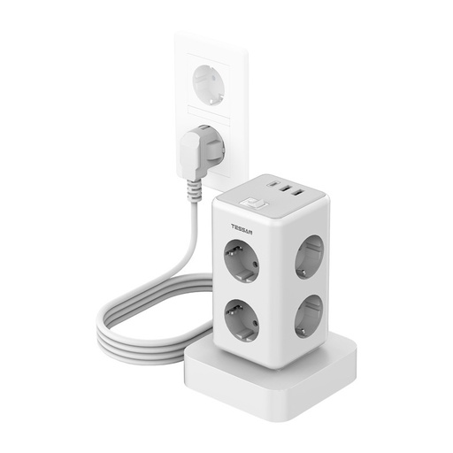 [073298] TESSAN TS-306TS-C Power Strip (White)