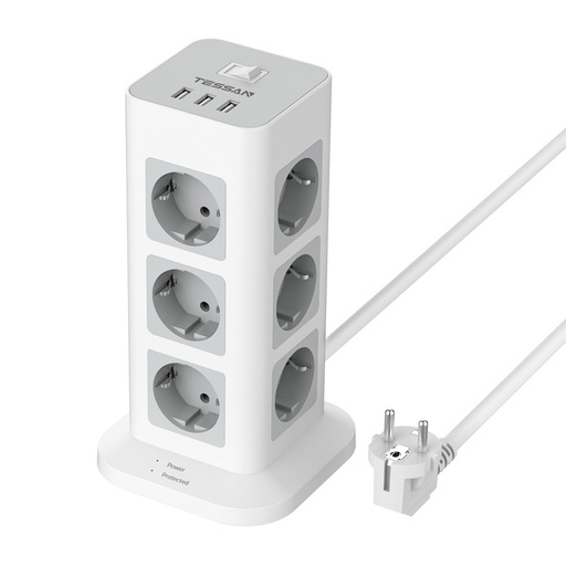 [073301] TESSAN TS-TPS04-DE POWER Strip (White)