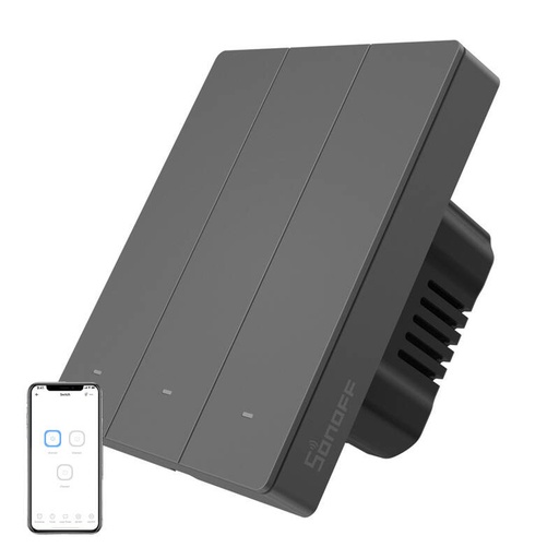 [073545] Smart WiFi zidni prekidač Sonoff M5-3C-80 (3-kanal, za okvir, grafit)