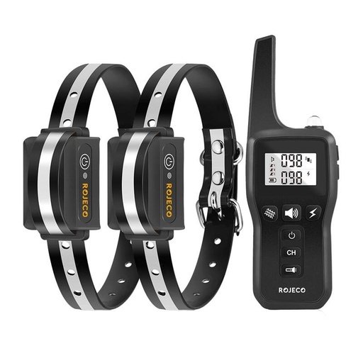 [074233] Rojeco PD529 1000m ovratnik za trening psa s 2 ovratnika (crna)