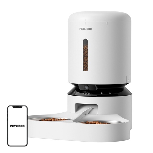 [078373] Petlibro Granary Camera Feed dozator s dvostrukom zdjelom, 5L (bijelo)