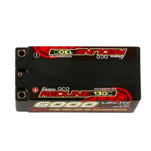 [028889] Gens Ace Redline 6000mAh 7.6V 130C 2S2P HardCase HV Shorty baterija