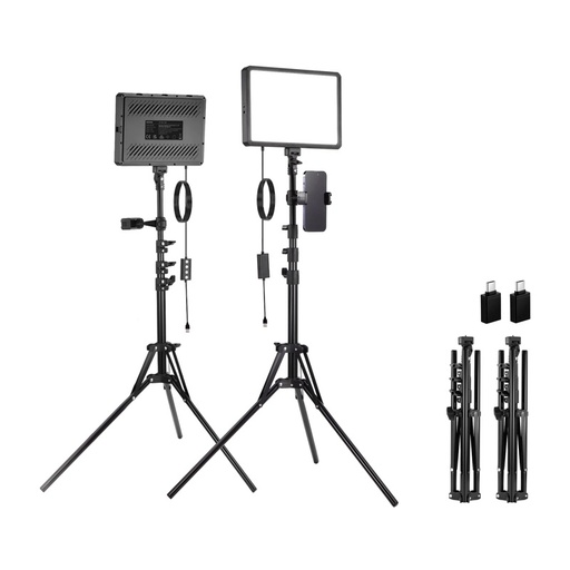 [078450] Neewer BP300 Studio Set dva LED svjetla + stativa + držači telefona
