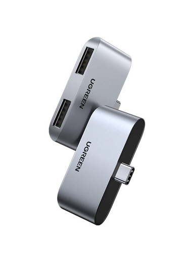 [029254] Adapter UGREEN CM412, USB-C na 2x USB 3.0 (sivo)