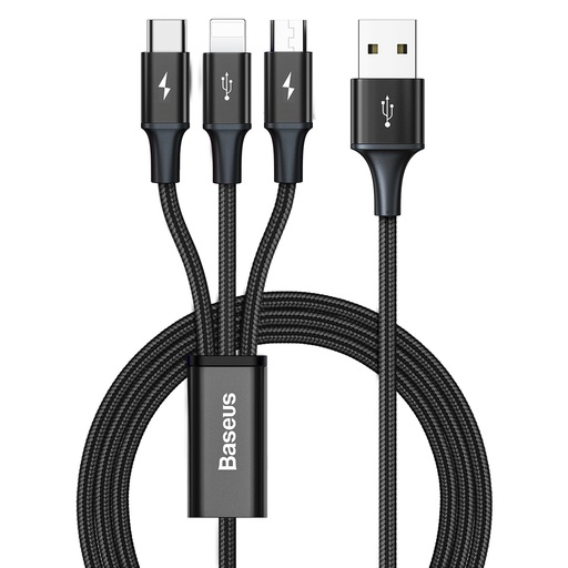 [030354] USB kabel 3u1 Baseus Rapid Series, USB na mikro USB / USB-C / Lightning, 3.5A, 1.2m (crni)