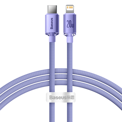 [030329] Baseus Crystal Shine kabel USB-C na Lightning, 20W, PD, 1,2 m (ljubičasti)