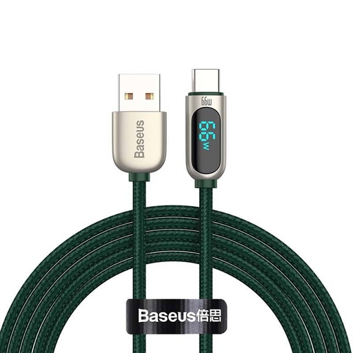 [031310] Baseus zaslonski kabel USB na Type-C, 66W, 1m (zeleni)