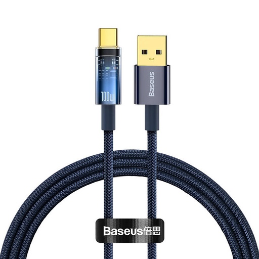 [033792] Baseus Explorer, USB na USB-C kabel, 100 W, 1 m (plavi)