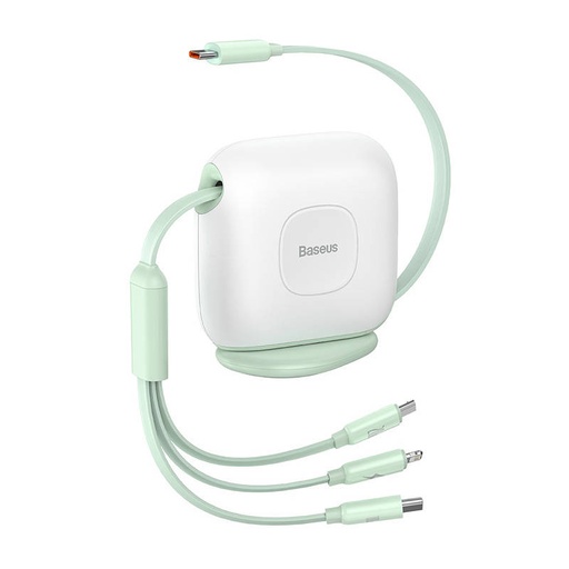 [035372] Baseus Traction 3-u-1 USB-C kabel USB-C / Lightning / Micro 100W 1,7 m (zeleni)