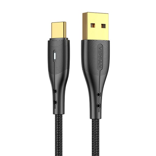 [036894] USB na USB-C kabel Vipfan Nano Gold X07, 3A, 1.2m (crni)