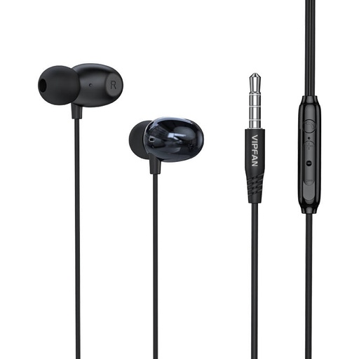 [036859] Žičane in-ear slušalice Vipfan M10, jack 3.5mm (crne)