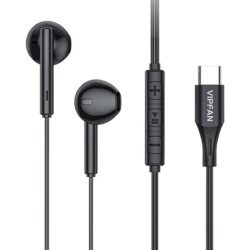 [036851] Žičane in-ear slušalice Vipfan M18, USB-C (crne)