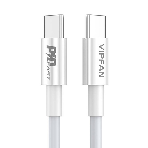 [036848] USB-C na USB-C kabel Vipfan P02, 1m (bijeli) (paket od 5 komada)