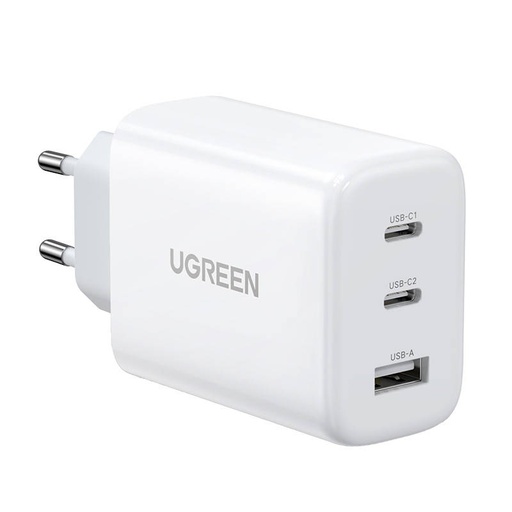 [049102] Zidni punjač UGREEN CD275, 2x USB-C, 1x USB, 65W (bijeli)