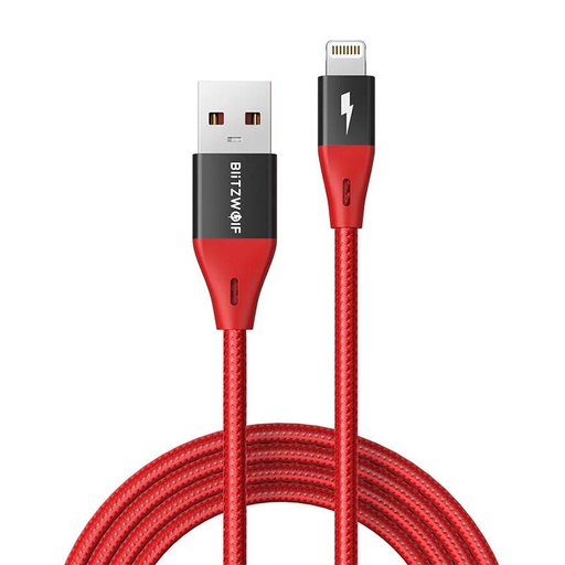 [036415] USB kabel za Lightning BlitzWolf MF-10 Pro, MFI, 20W, 1.8m (crveni)