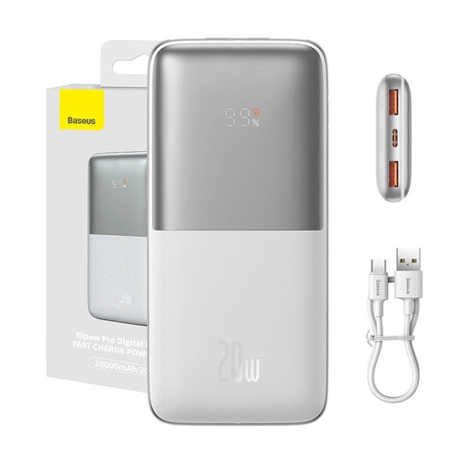 [036190] Powerbank Baseus Bipow Pro 10000mAh, 2xUSB, USB-C, 20W (bijeli)