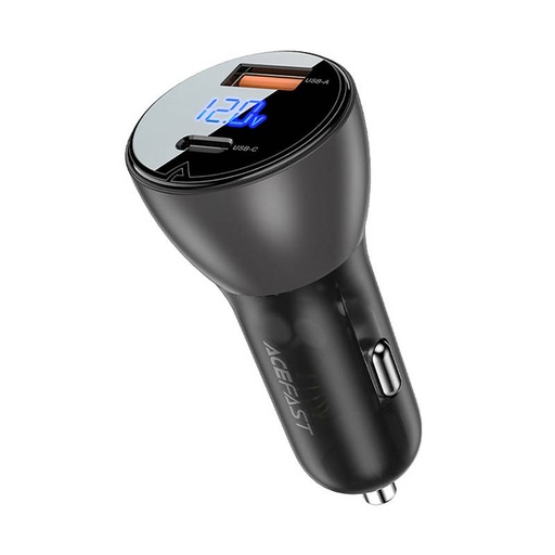 [039328] Auto punjač Acefast B6 63W, USB + USB-C, sa zaslonom (crni)