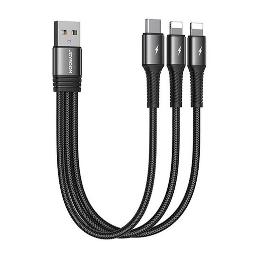 [039210] USB kabel Joyroom S-01530G10 3u1 USB-C / 2x Lightning 3.5A 0.15m (crni)