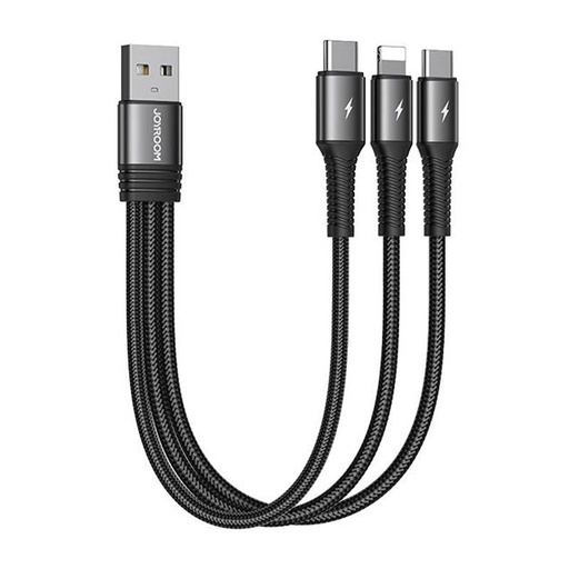 [039207] USB kabel Joyroom S-01530G11 3u1 2x USB-C / Lightning 3.5A 0.15m (crni)