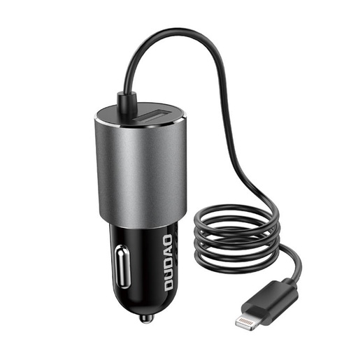 [039470] Auto punjač Dudao R5ProL 1x USB, 3.4A + Lightning kabel (sivi)