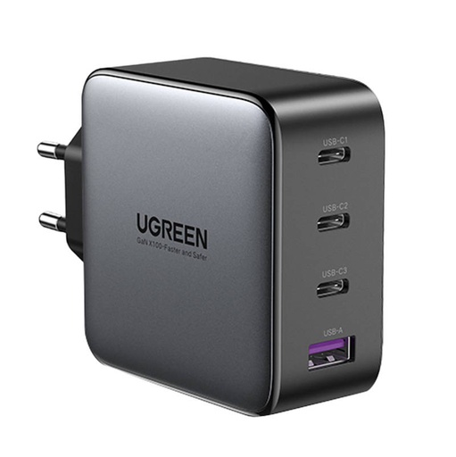 [037912] Mrežni punjač UGREEN CD226, 3x USB-C, 1x USB-A, GaN, PD3.0, QC4+, 100W, 1.5m (sivo)