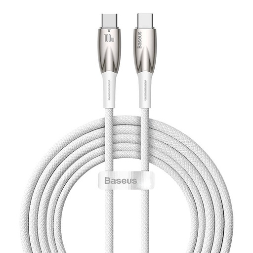 [039885] USB-C kabel za USB-C Baseus Glimmer Series, 100 W, 2 m (bijeli)