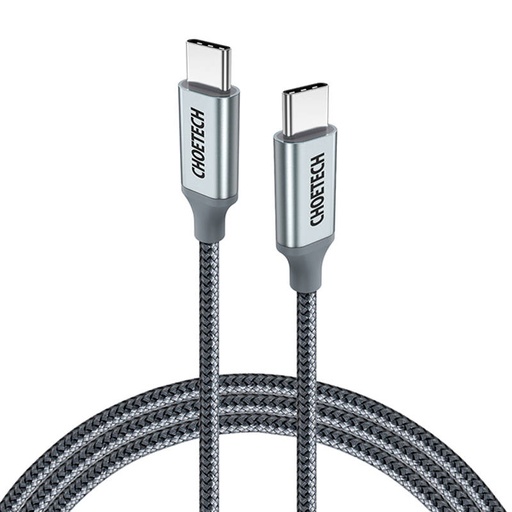 [039437] Kabel USB-C do USB-C Choetech, PD 100W 1.8m (siv)