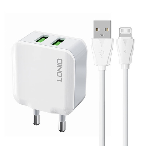 [042566] Zidni punjač LDNIO A2201 2USB + Lightning kabel