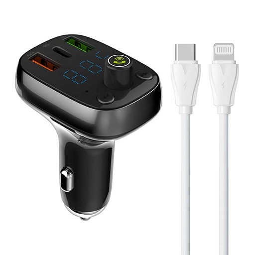 [042813] LDNIO Bluetooth C704Q 2USB, USB-C odašiljač FM + USB-C - Lightning kabel