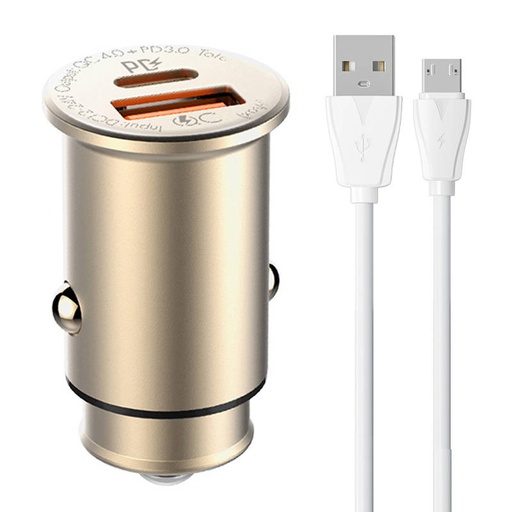 [042784] LDNIO C506Q USB, USB-C auto punjač + MicroUSB kabel (paket od 4 komada)