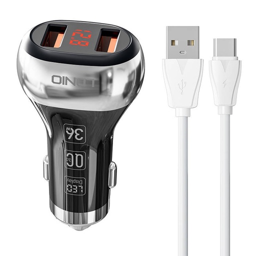 [042779] LDNIO C2 2USB auto punjač + USB-C kabel