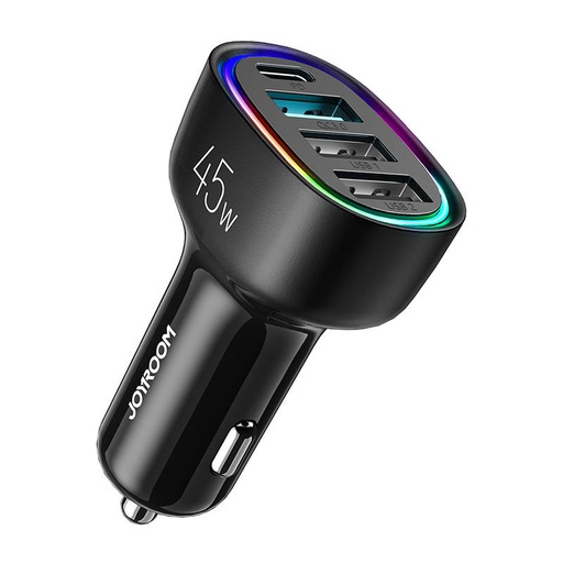 [044769] Auto punjač Joyroom JR-CL09, 4 priključka, 1x USB-C PD, 1x QC3.0 USB, 2x USB (crni)