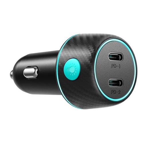 [044836] Auto punjač Joyroom CCN02, 2x USB-C PD 70W (crni)