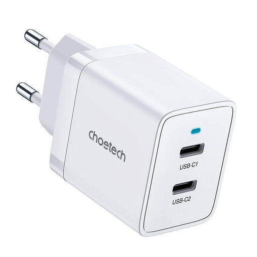 [045825] Zidni punjač Choetech PD5006 2x USB-C, 40W (bijeli)