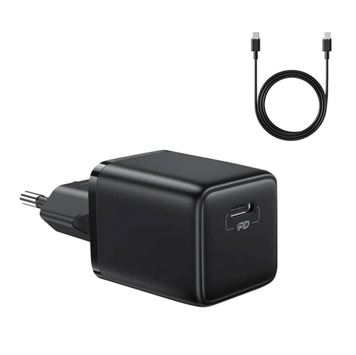 [044938] Pametni mini punjač Joyroom L-P251 PD 25 W + USB-C na USB-C kabel (crni)