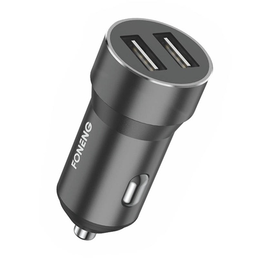 [045569] Metalni auto punjač dual USB Foneng C08 2.4A (crni)