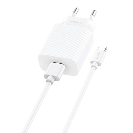 [045507] Brzi punjač Foneng 1x USB EU28 QC 3.0+ USB Type C kabel