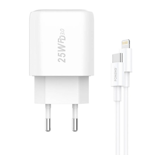 [045589] Brzi punjač Foneng 1x USB EU40 + USB C na Lightning kabel