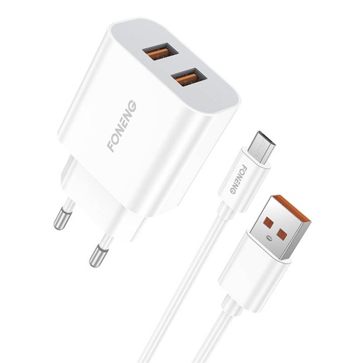 [045514] Brzi punjač Foneng 2x USB EU45 + USB Micro kabel