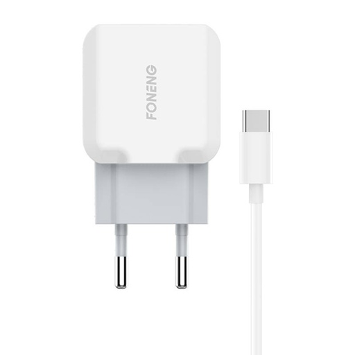 [045607] Foneng T210 USB zidni punjač 1x USB 25W, 2.1A + USB na USB-C kabel (bijeli)