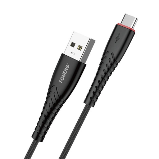 [045525] Foneng X15 USB na USB-C kabel, 2,4 A, 1,2 m (crni)